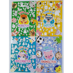 LIBRO 1000 Y UN ANIMA/UNIC/PERRI/GATITO P/COLOREAR