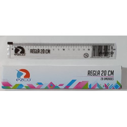 REGLA CRISTAL 20CM EZCO