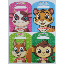 LIBROS PINTA Y COLOREA BOSQUE/SELVA/GRANJA/SALVAJE