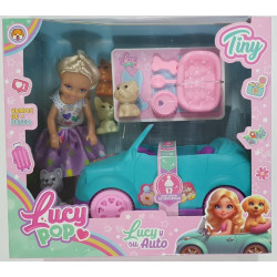 MINI MUNECA LUCY POP Y SU AUTO 55657
