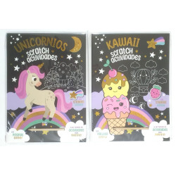 LIBRO SCRATCH ACTIVIDADES KAWAII/UNICORNIO