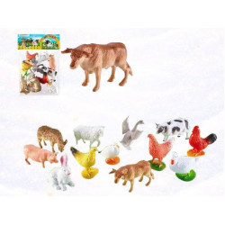 ANIMALES DE GRANJA X12 EN BOLSA 28X22CM