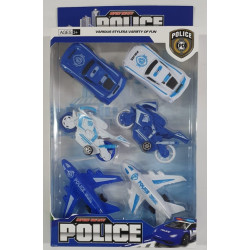 SET DE VEHICULOS POLICIA X6 54691
