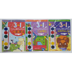 LIBROS 3 EN 1 COLOREA GRANJA/ANIMALES/EL CAMPO