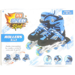 ROLLER GO PEED 3 EN 1 RUEDAS INTERCAMBIABLES Y LUCES