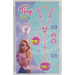 MICROFONO DE PIE DOBLE C/LUZ Y SONIDO 55967