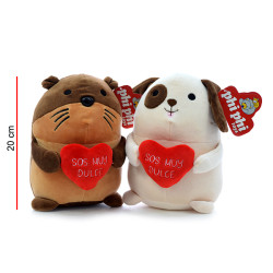 ANIMALES SPANDEX CON CORAZON 20CM