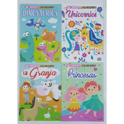 LIBRO ME DIVIERTO COLOREANDO PRINCESA/UNICO/GRANJA/DINO