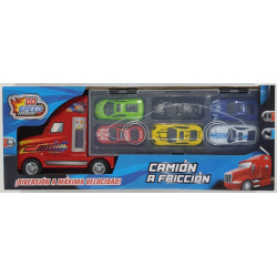 CAMION A FRICCION CON AUTOS 37CM 54834