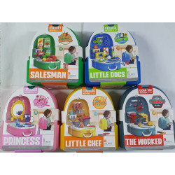 MOCHILA C/ACCES COMIDA/DOCTOR/CHEFF/PRINCESA/HERRAMIENT