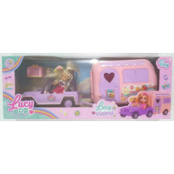 MINI MUNECA LUCY POP Y CAMIONETA VIAJERA 56584