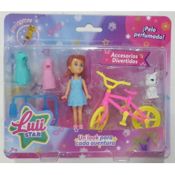 MINI MUNECA LULISTAR C/SU BICI Y ACCES 55847