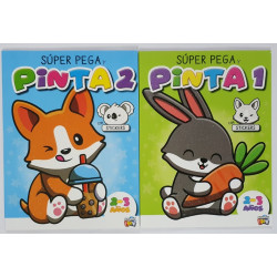 LIBRO SUPER PEGA Y PINTA 1 Y 2