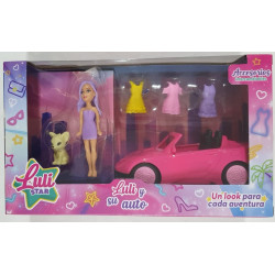 MINI MUNECA LULISTAR Y SU AUTO 55850