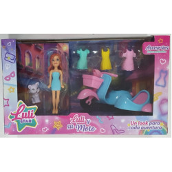 MINI MUNECA LULISTAR Y SU MOTO 55851