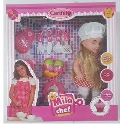 MUNECA MILA CHEF C/ACC. DE COCINA 0923 MUNECA MILA CHEF C/ACC. DE COCINA 0923