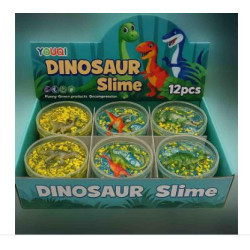 SLIME TRANSPARENTE DE DINO FRASCO