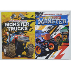 LIBROS A COLOREAR TODOS VEHICULOS MONSTER