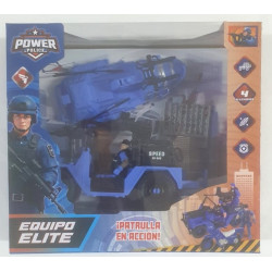 MEGA JEEP Y MOTO POLICIA 27X25CM 55554