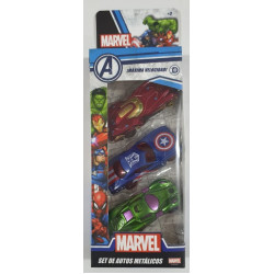 AUTOS METALICOS EN CAJA X3 AVENGERS/SPIDERMAN/CAPITAN A