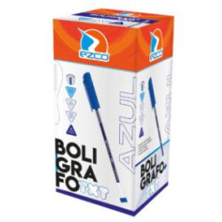 BOLIGRAFO 1MM EZCO AZUL/NEGRO